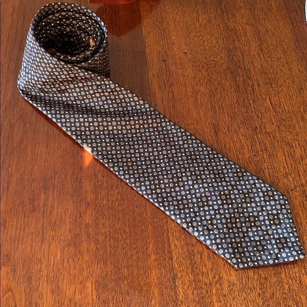 Ermenegildo Zegna black , Brown  and arrays of Taupe Floral Tie